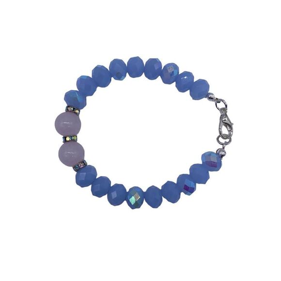 Ross quartz semiprecious stones and crystals bracelet. New - Picture 4 of 4